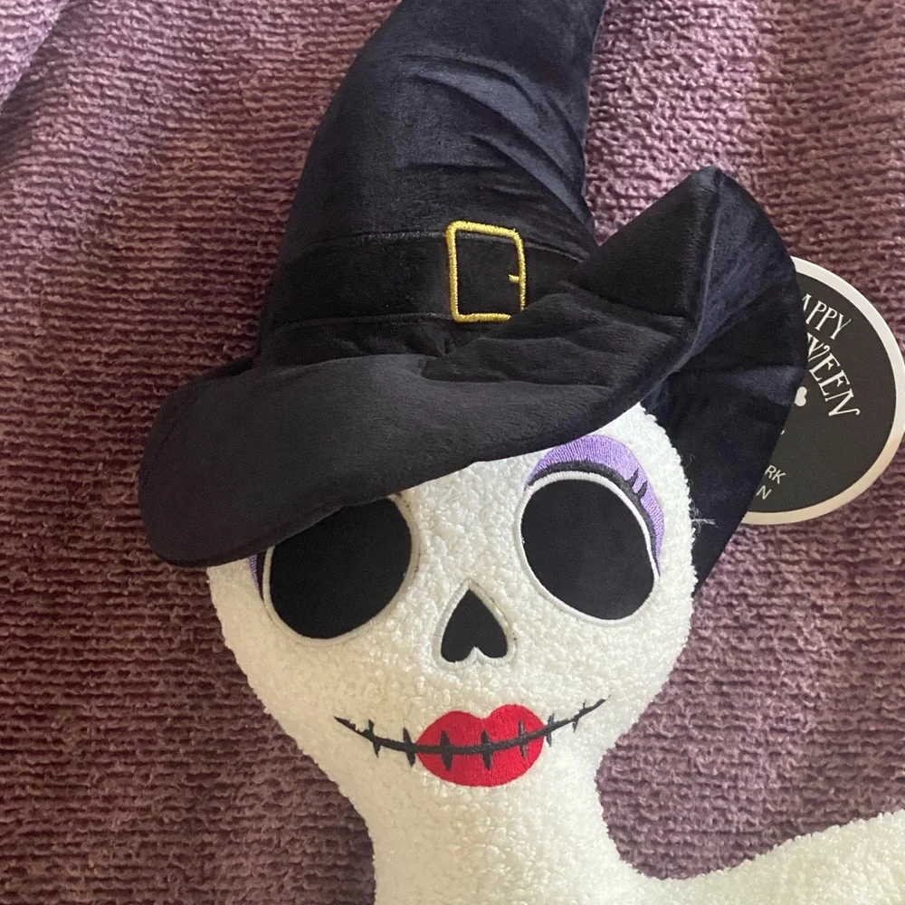 Glow in the Dark Human Size Witchy Skeleton Pillow. NWT